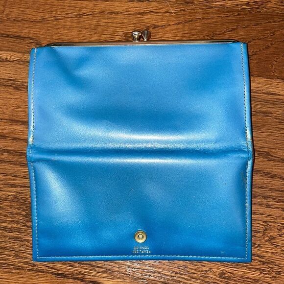 Vtg blue ladies snap top wallet - Picture 4 of 6